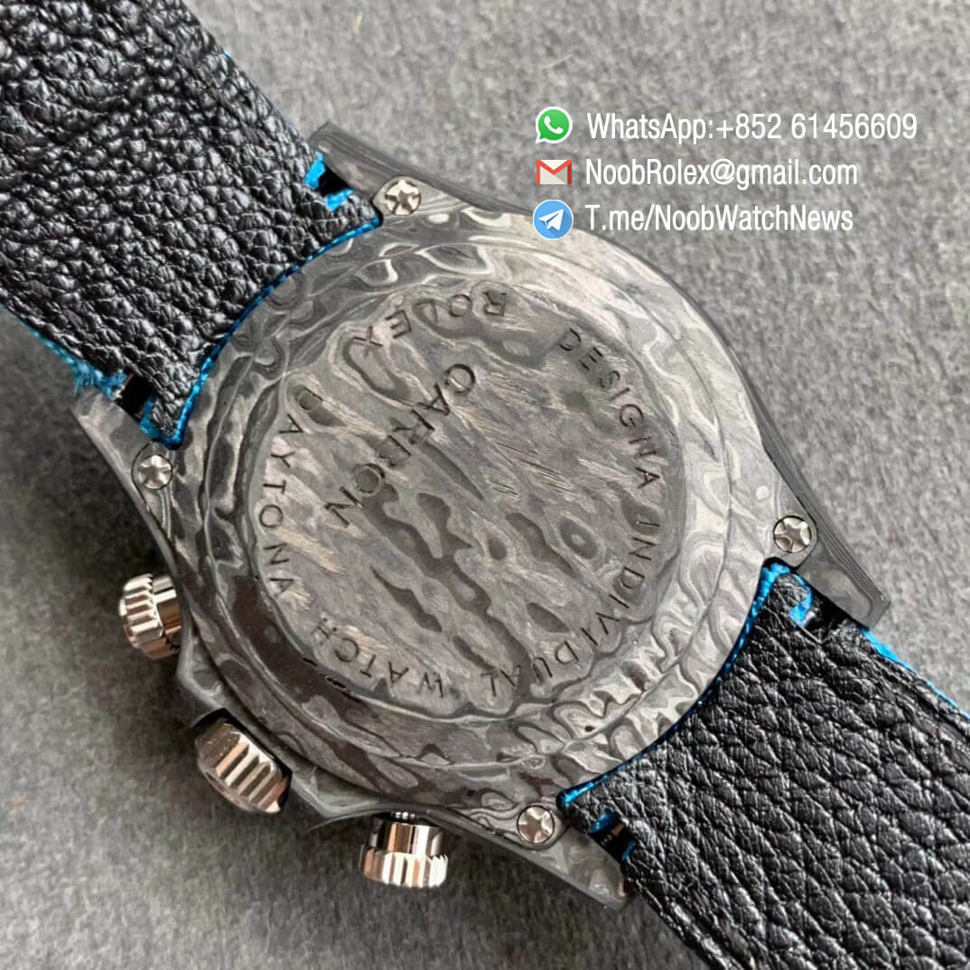 Replica DIW Daytona Carbon Military Blue Dial on Blue Nylon Strap A4130 WWF Best Clone Diw Rolex Watch 08