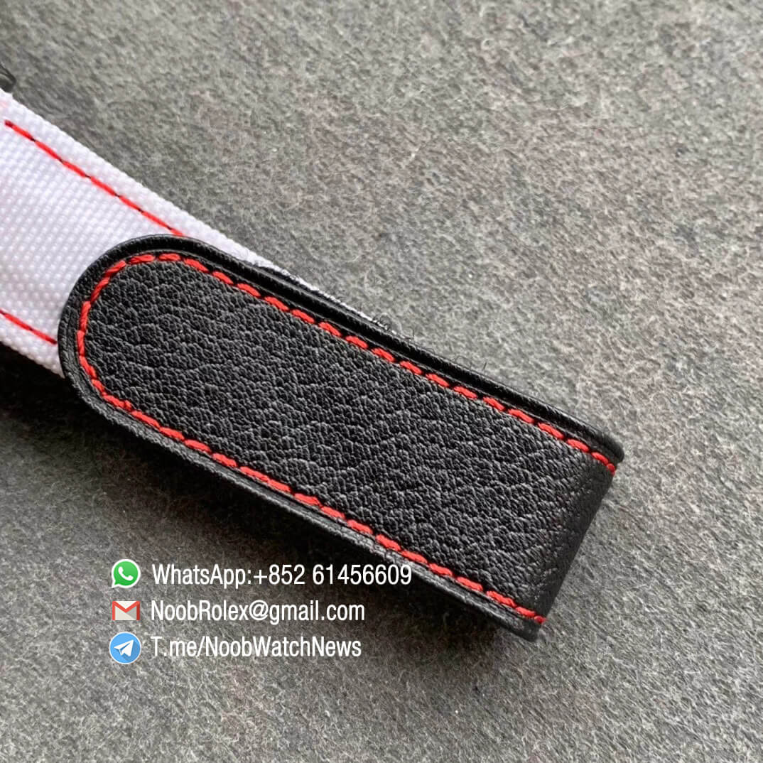 Replica DIW Daytona Carbon Speedster White Dial on White Nylon Strap A4130 WWF Top Quality Diw Rolex Watch 06