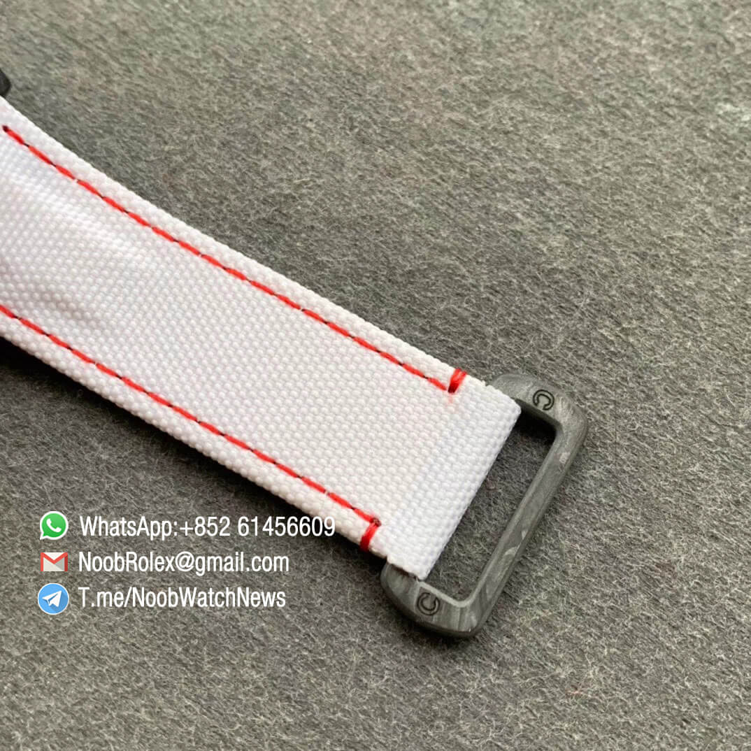 Replica DIW Daytona Carbon Speedster White Dial on White Nylon Strap A4130 WWF Top Quality Diw Rolex Watch 07