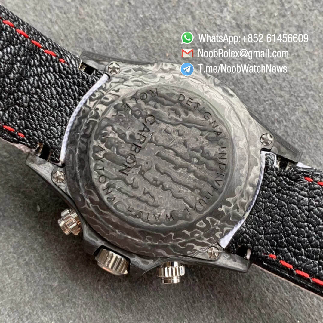 Replica DIW Daytona Carbon Speedster White Dial on White Nylon Strap A4130 WWF Top Quality Diw Rolex Watch 08