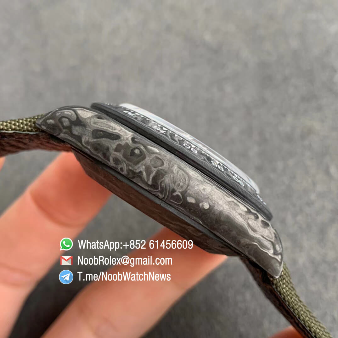 Replica DIW Daytona Motley 2 Green Yellow Red Three colors motley Dial on Dark Green Nylon Strap A4130 WWF Best Copies Diw Rolex Watch 05