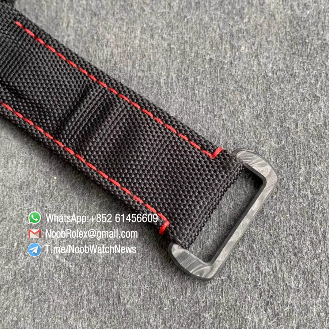 Replica DIW Daytona Navigation Carbon Case Black Dial with The Age of Exploration Sign on Black Nylon Strap A4130 WWF Best Copies Diw Rolexes 07