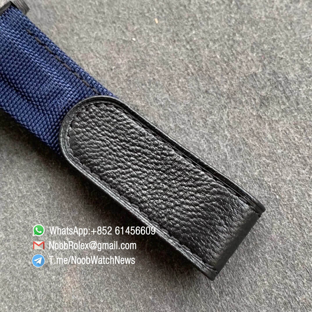 Replica Rolex DIW Daytona Carbon Blue Fish Dial on Dark Blue Nylon Strap A4130 WWF Best Qualtiy 06