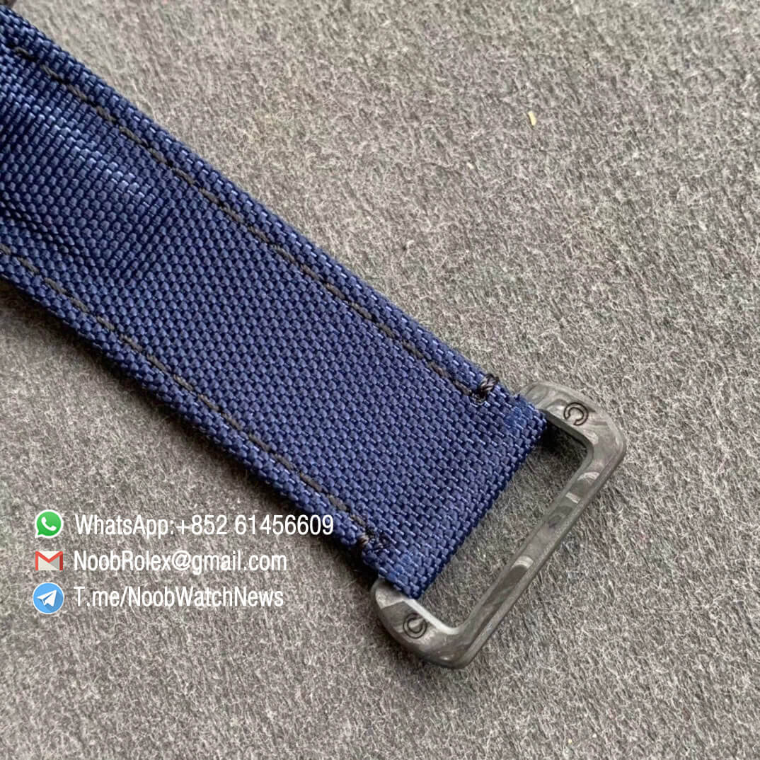 Replica Rolex DIW Daytona Carbon Blue Fish Dial on Dark Blue Nylon Strap A4130 WWF Best Qualtiy 07
