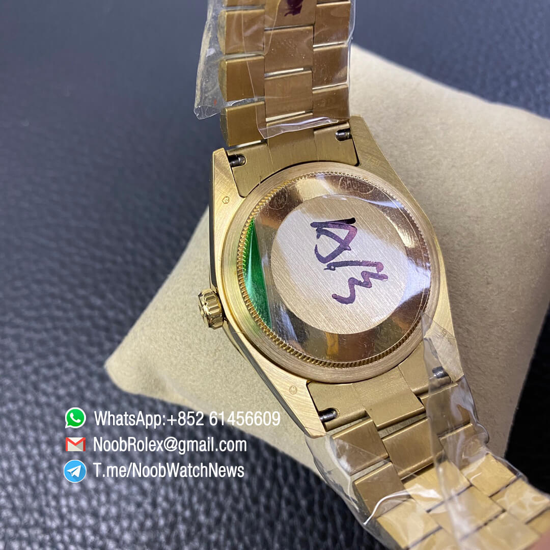 Rolex Day Date 36mm Full Yellow Gold Plate on Steel Case Bracelet Plate Diamonds White MOP Dial with Diamond Indexs A3255 Automatic High Quality 09