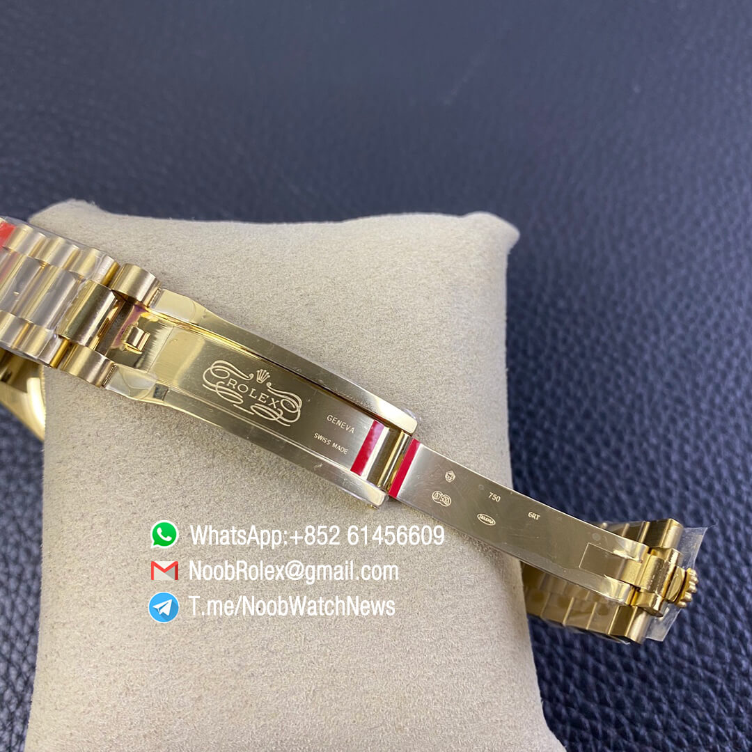 Rolex Oyster Perpetual Day Date 36mm All Yellow Case Bracelet Black Dial No Index A2836 BP Factory High Quality 09