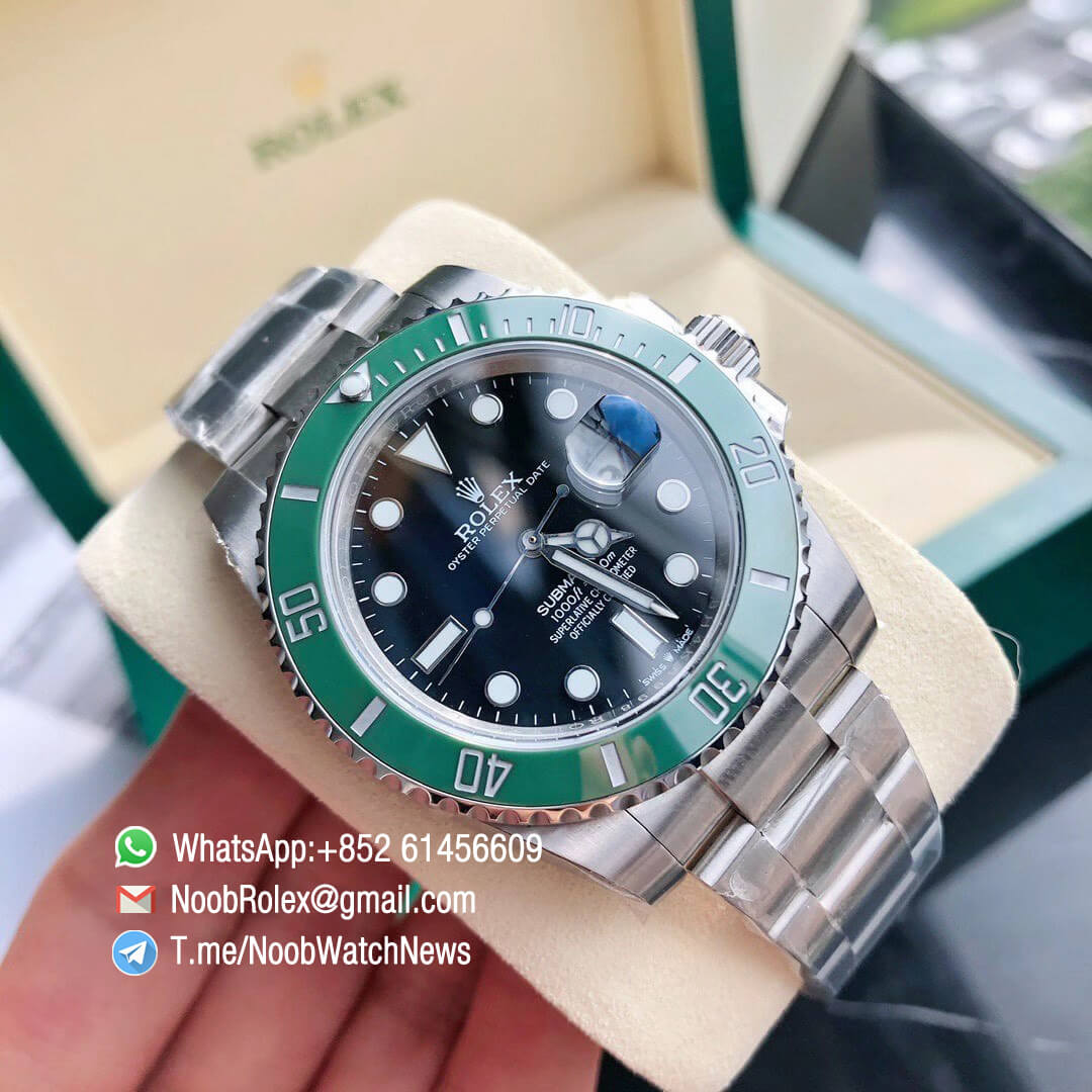 Rolex Submariner Date New Model 2020 126610LV 41MM Green Ceramic Bezel Black Dial with Crown Logo 6 oclock position 904L Oyster Bracelet ETA 2836 06