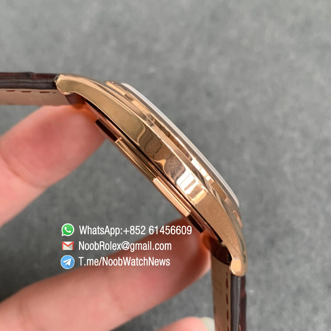 Vacheron Constantin Fiftysix Rose Gold Case 40mm Brown Dial on Brown Leather Strap A1326 ZF Top Clone Replica Watches 05