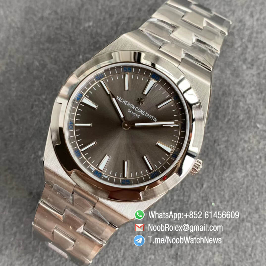 Vacheron Constantin Overseas Ultra Thin 2000V Grey Dial Superlume on Steel Case Bracelet A1120 XF Factory Top Quality 09