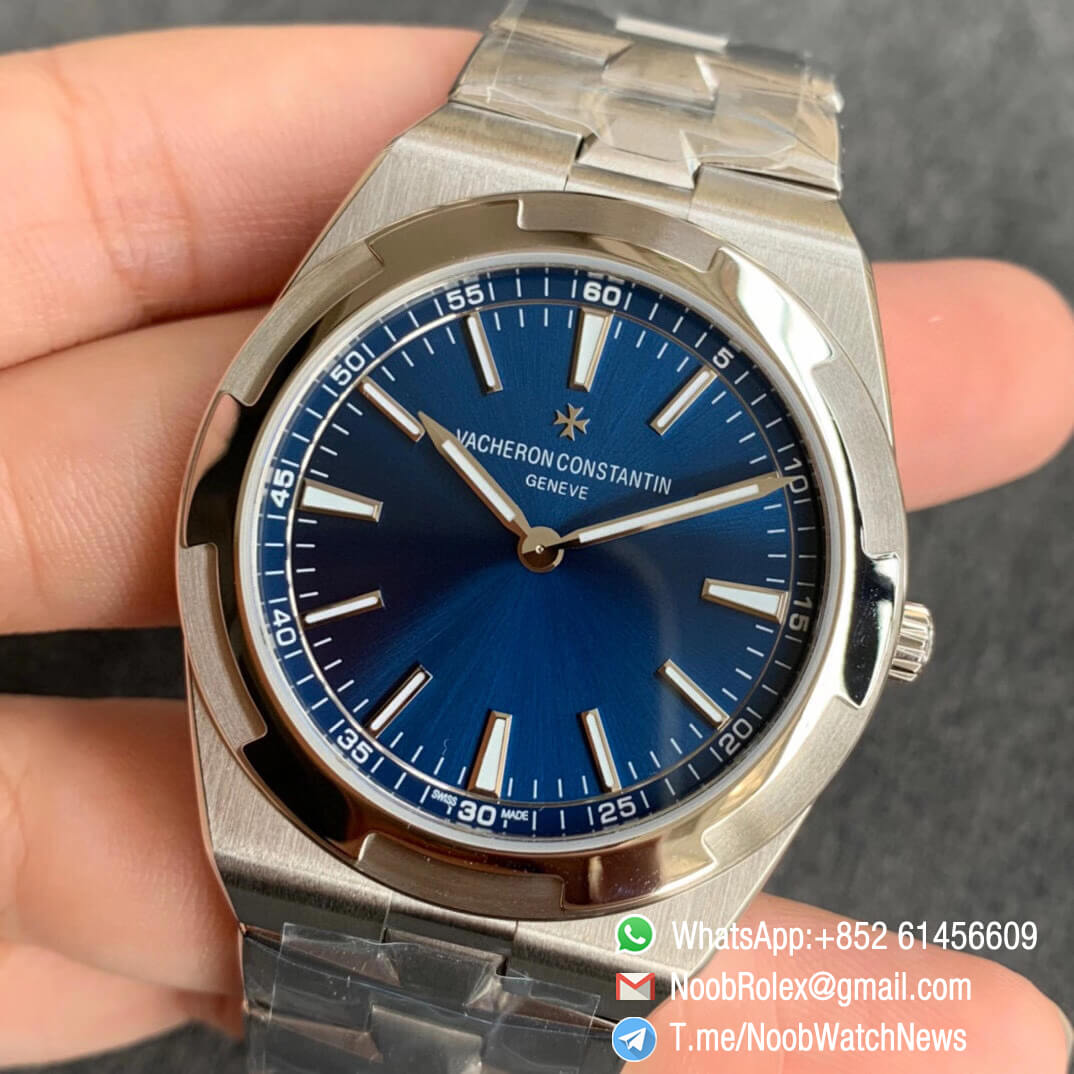 Vancheron Constantin Overseas Ultra Thin 2000V Steel Case Bracelet Blue Dial Clone 1120 Movement XF Top Replica Watch 03