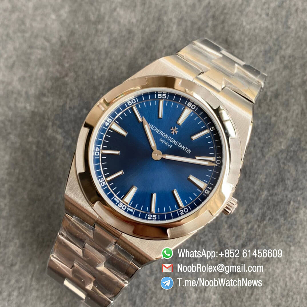Vancheron Constantin Overseas Ultra Thin 2000V Steel Case Bracelet Blue Dial Clone 1120 Movement XF Top Replica Watch 09