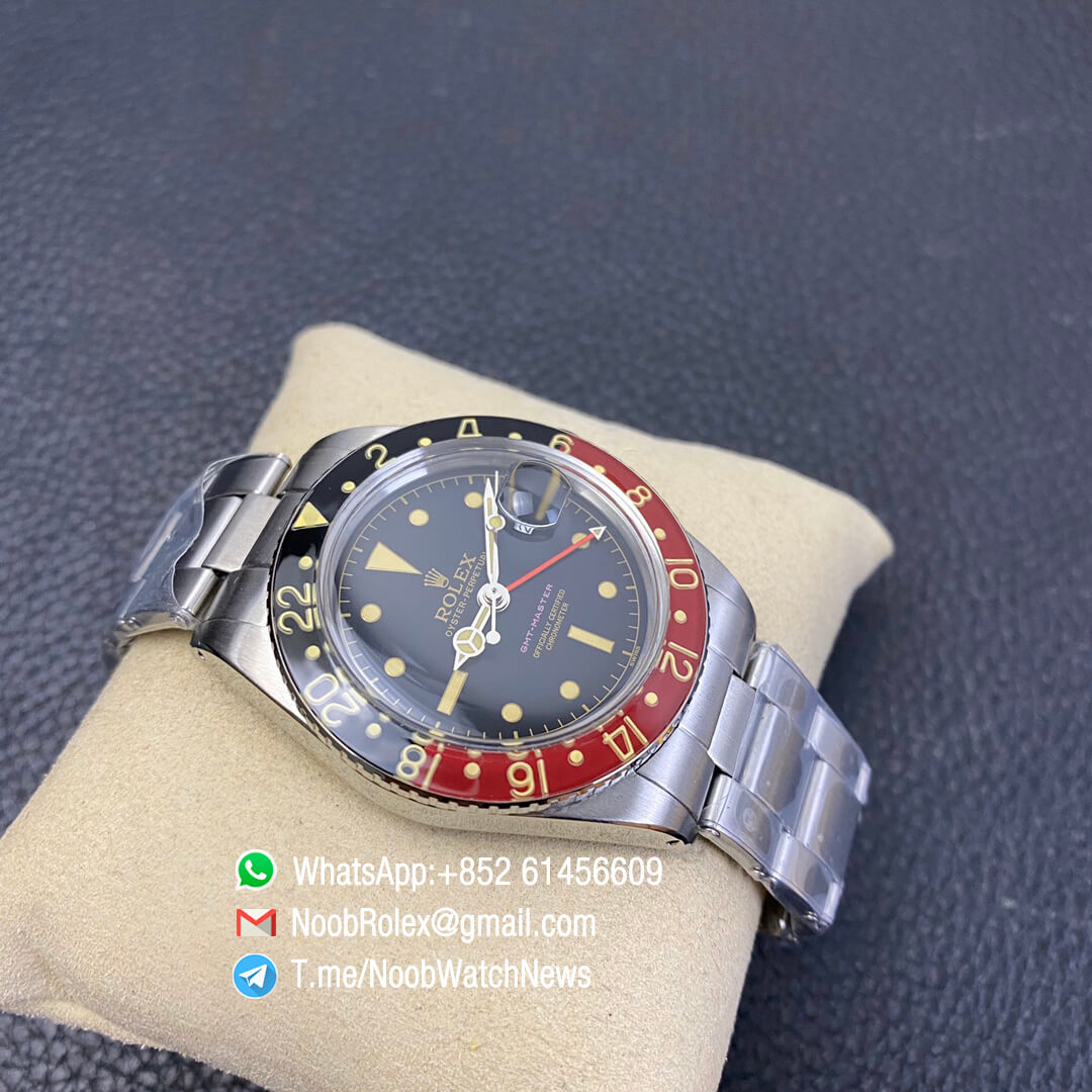 Vintage Rolex Pepsi GMT Master Black Red Bezel Black Dial Purple GMT MASTER Sign A2836 High Quality Replica Retro GMT MASTER 05