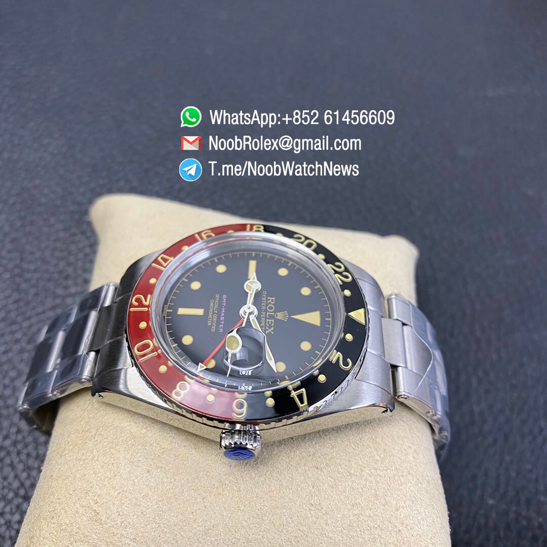 Vintage Rolex Pepsi GMT Master Black Red Bezel Black Dial Purple GMT MASTER Sign A2836 High Quality Replica Retro GMT MASTER 06