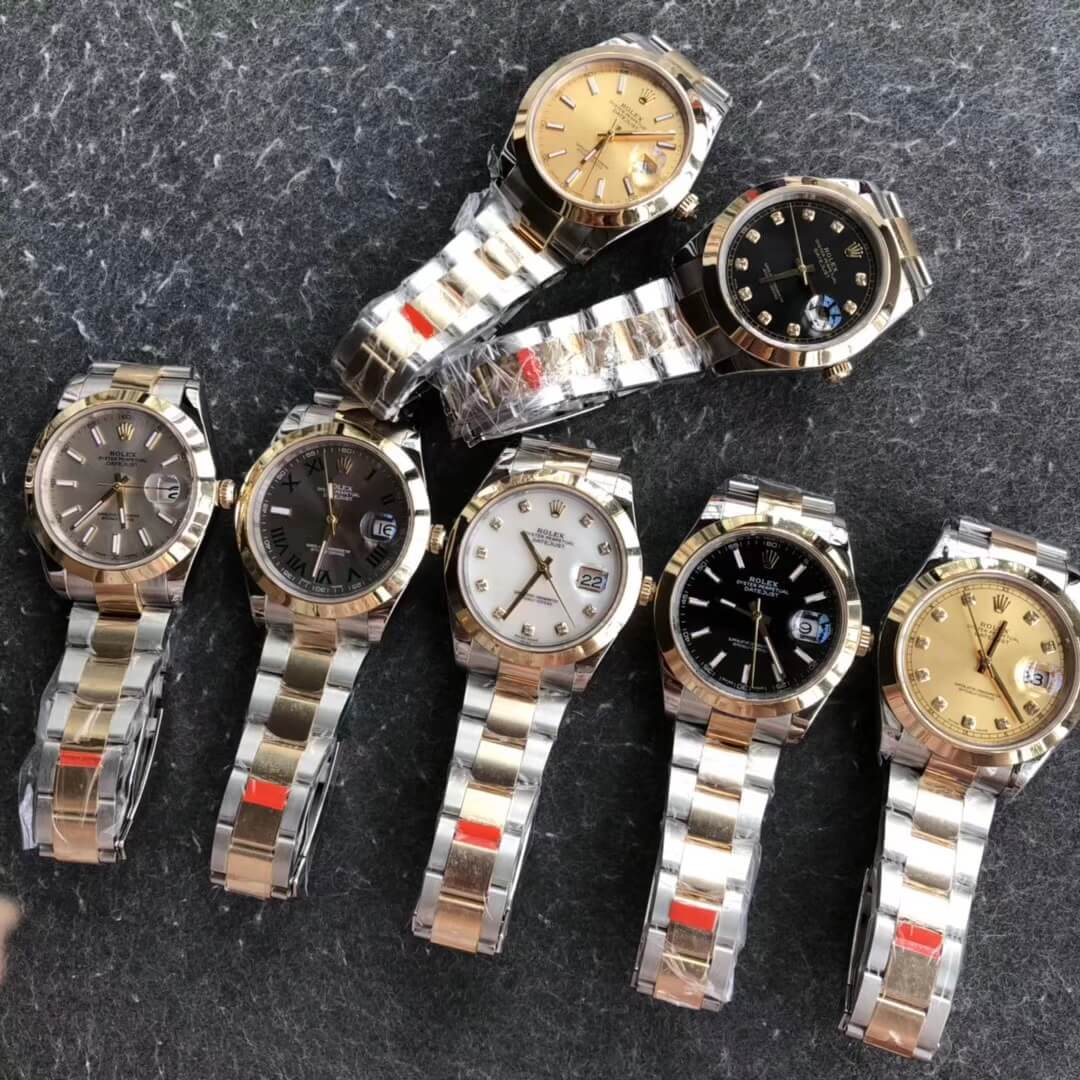 Noob Rolex GMF Superclone DateJust 41 Oystersteel and Yellow Gold Jubilee Bracelet Black Dial with Stick Indexes SA3235 00