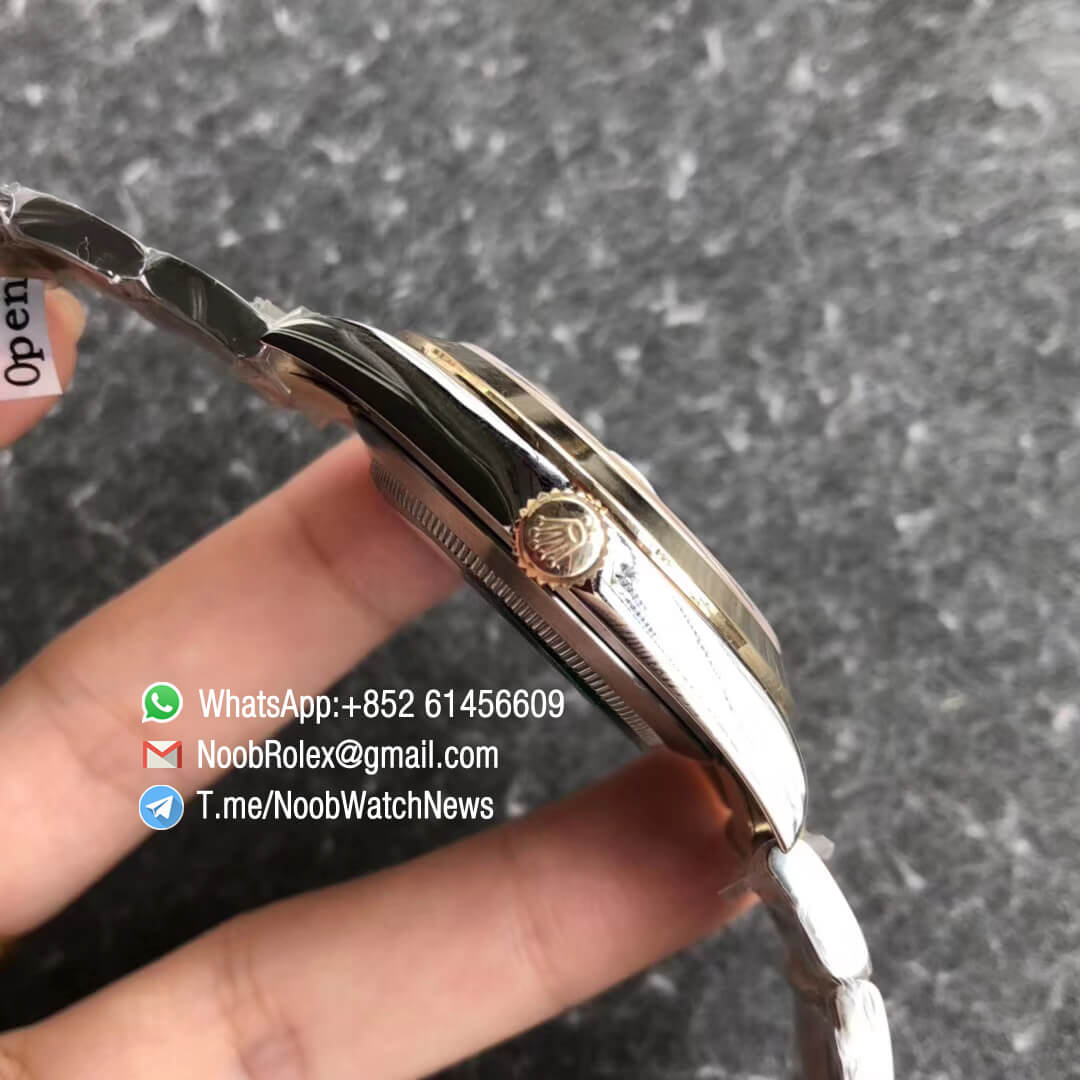 Noob Rolex GMF Superclone DateJust 41 Oystersteel and Yellow Gold Jubilee Bracelet Black Dial with Stick Indexes SA3235 04