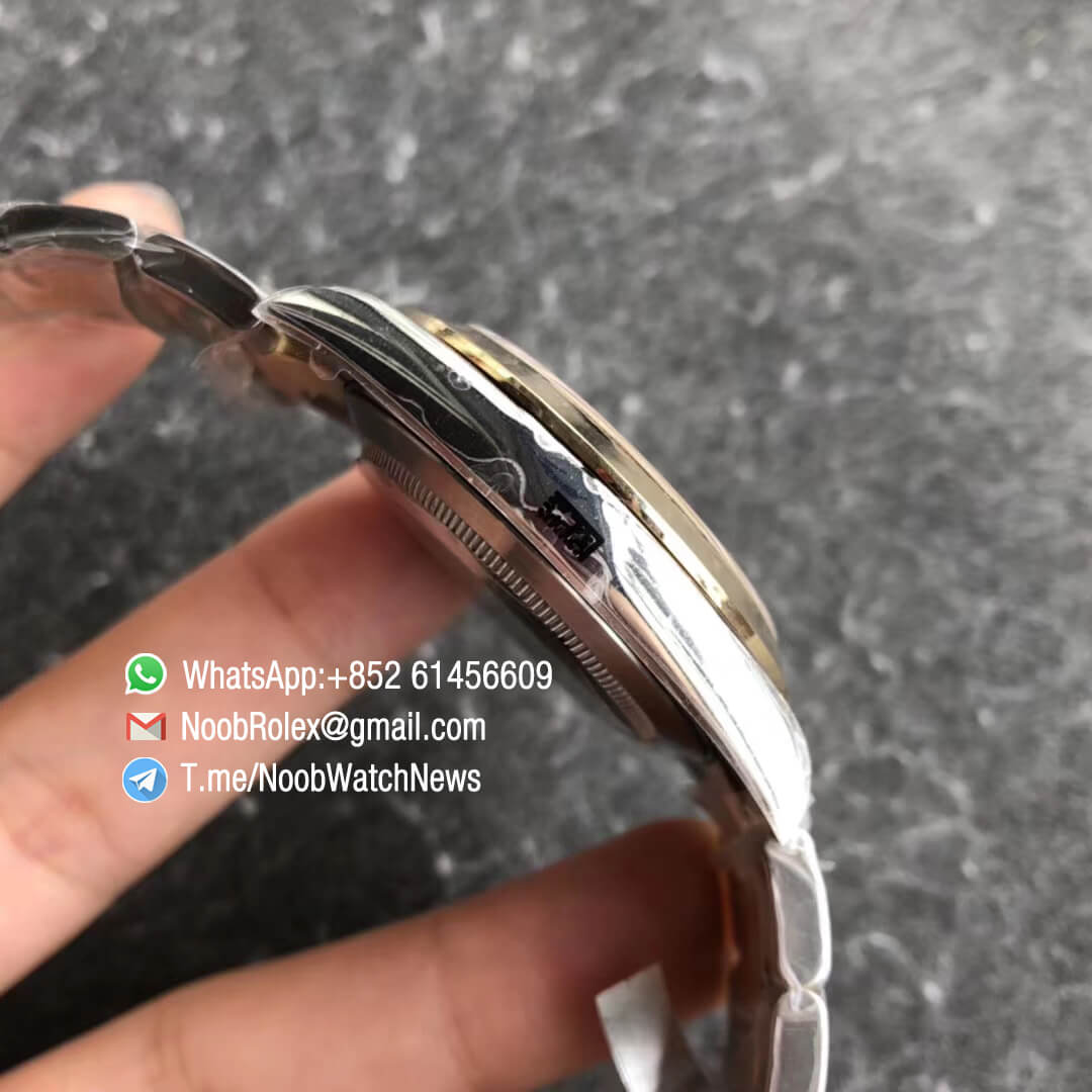 Noob Rolex GMF Superclone DateJust 41 Oystersteel and Yellow Gold Jubilee Bracelet Black Dial with Stick Indexes SA3235 05