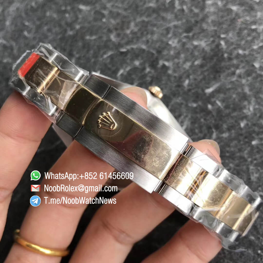 Noob Rolex GMF Superclone DateJust 41 Oystersteel and Yellow Gold Jubilee Bracelet Black Dial with Stick Indexes SA3235 06