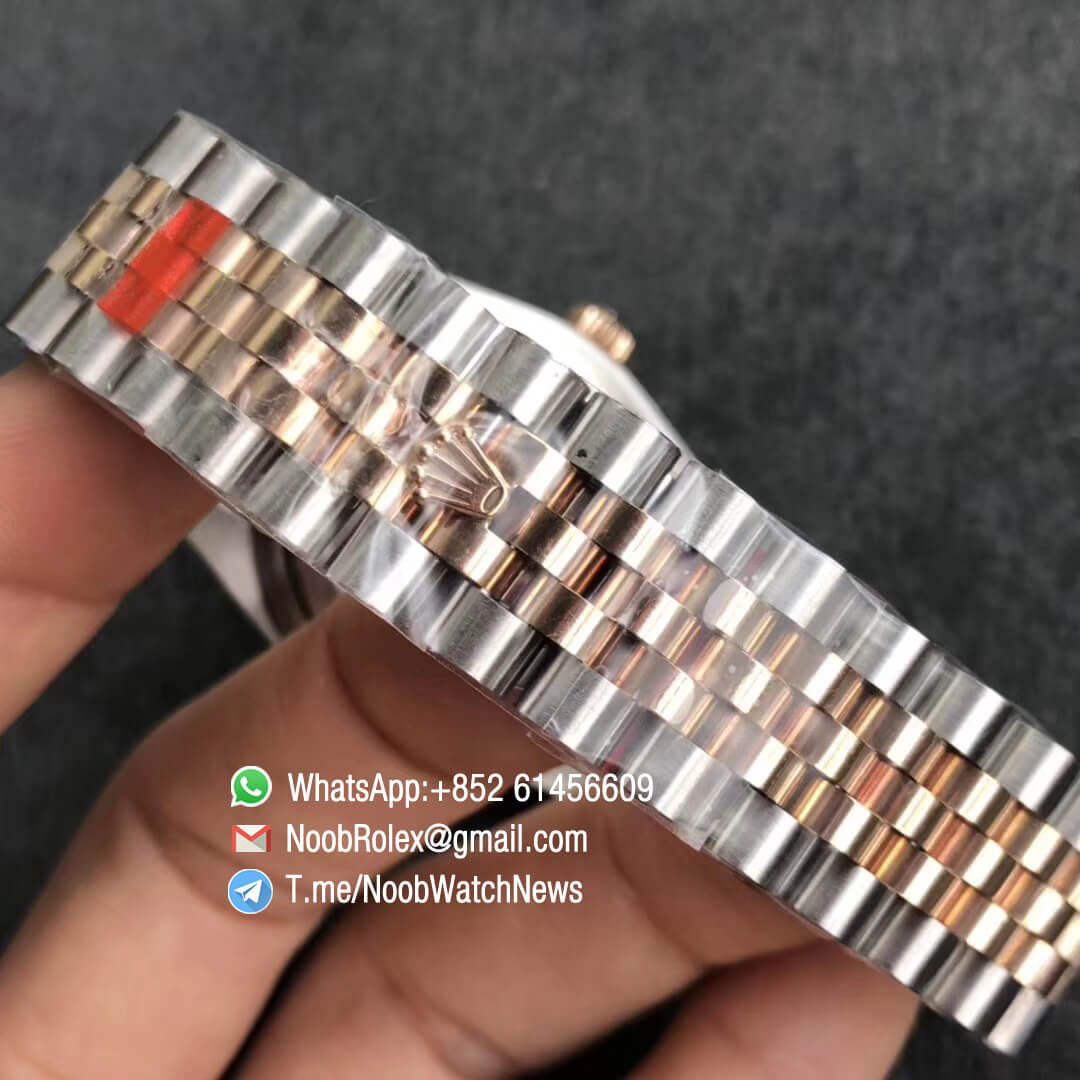 Noob Rolexes DateJust 36 126233 Two Tone 904L Steel 14K Rose Gold Wrapped Jubilee Bracelet Pink Dial Diamonds Index SA3235 GMF Top Replica 06