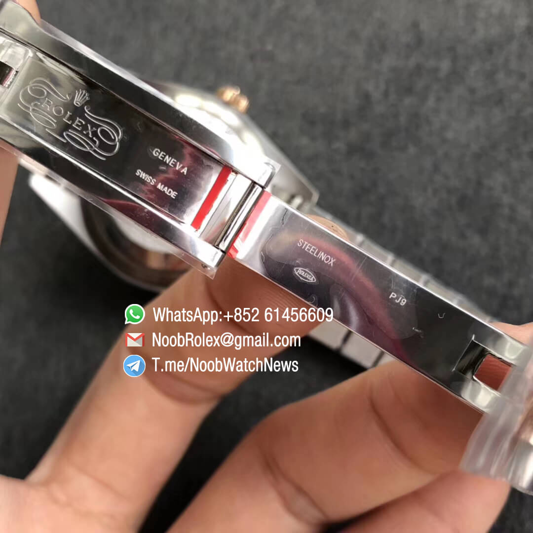 Noob Rolexes DateJust 36 126233 Two Tone 904L Steel 14K Rose Gold Wrapped Jubilee Bracelet Pink Dial Diamonds Index SA3235 GMF Top Replica 07