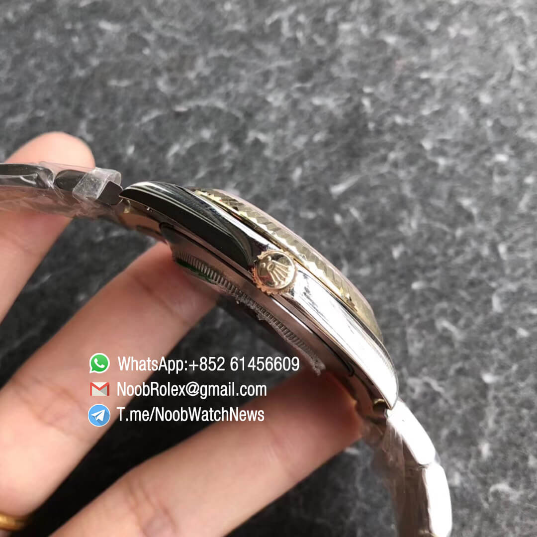 Noob Watch Time GMF Superclone DateJust 126333 41mm White MOP Dial with Diamonds 18K Yellow Gold Bezel Oystersteel and 18K Yellow Gold Bracelet SA3235 04