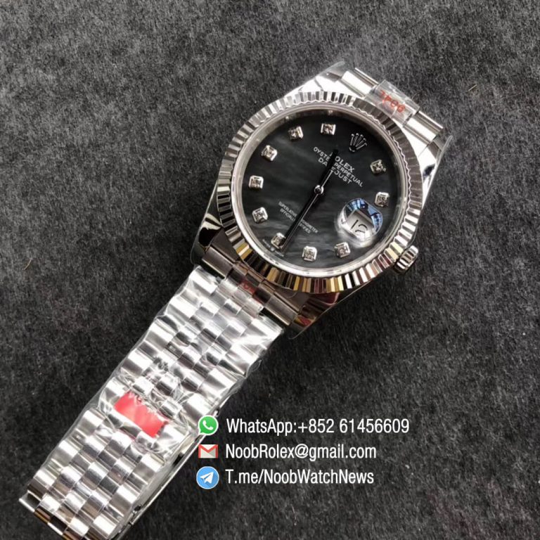 Noob Watches DateJust 126234 36 904L Steel Jubilee Bracelet Black MOP