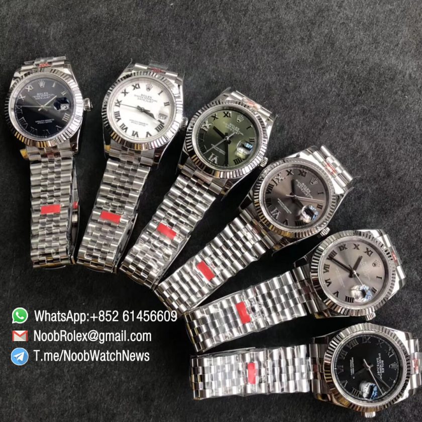 Noob Watches Rolex DateJust 126234 36mm 904 Steel Jubilee Bracelet Grey