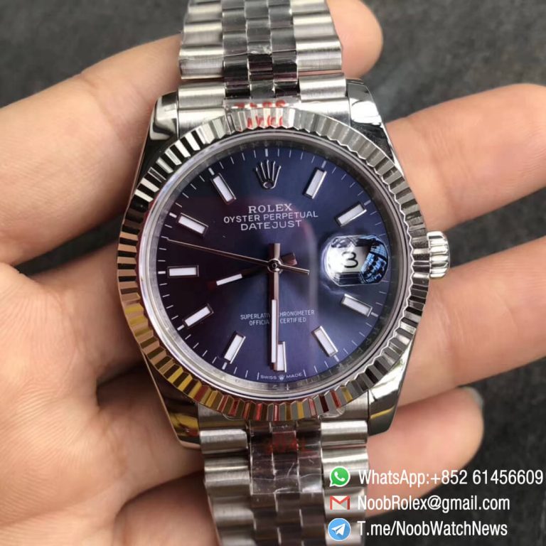 Noob Watches Rolex DateJust 126234 36mm 904 Steel Jubilee Bracelet Grey