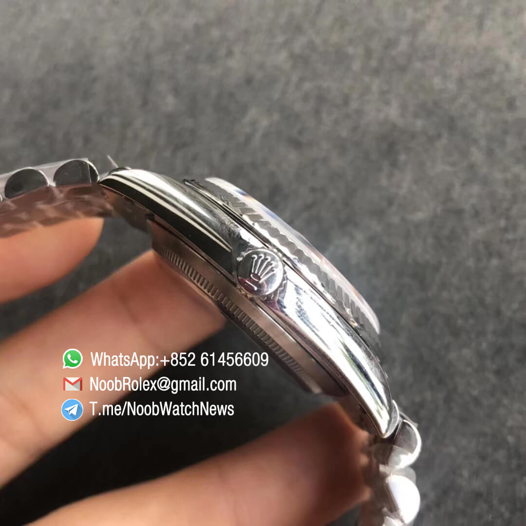 Noob Watches Rolex DateJust 36mm 904L Steel Case Jubilee Bracelet White MOP Dial Diamonds Index SA3235 GMF Best Quality 04
