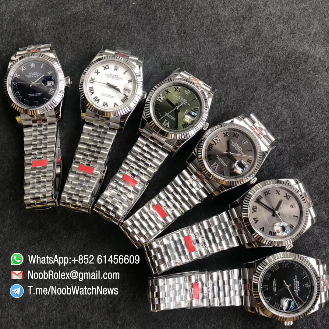 Noob Watches Rolex DateJust 36mm 904L Steel Case Jubilee Bracelet White MOP Dial Diamonds Index SA3235 GMF Best Quality 11