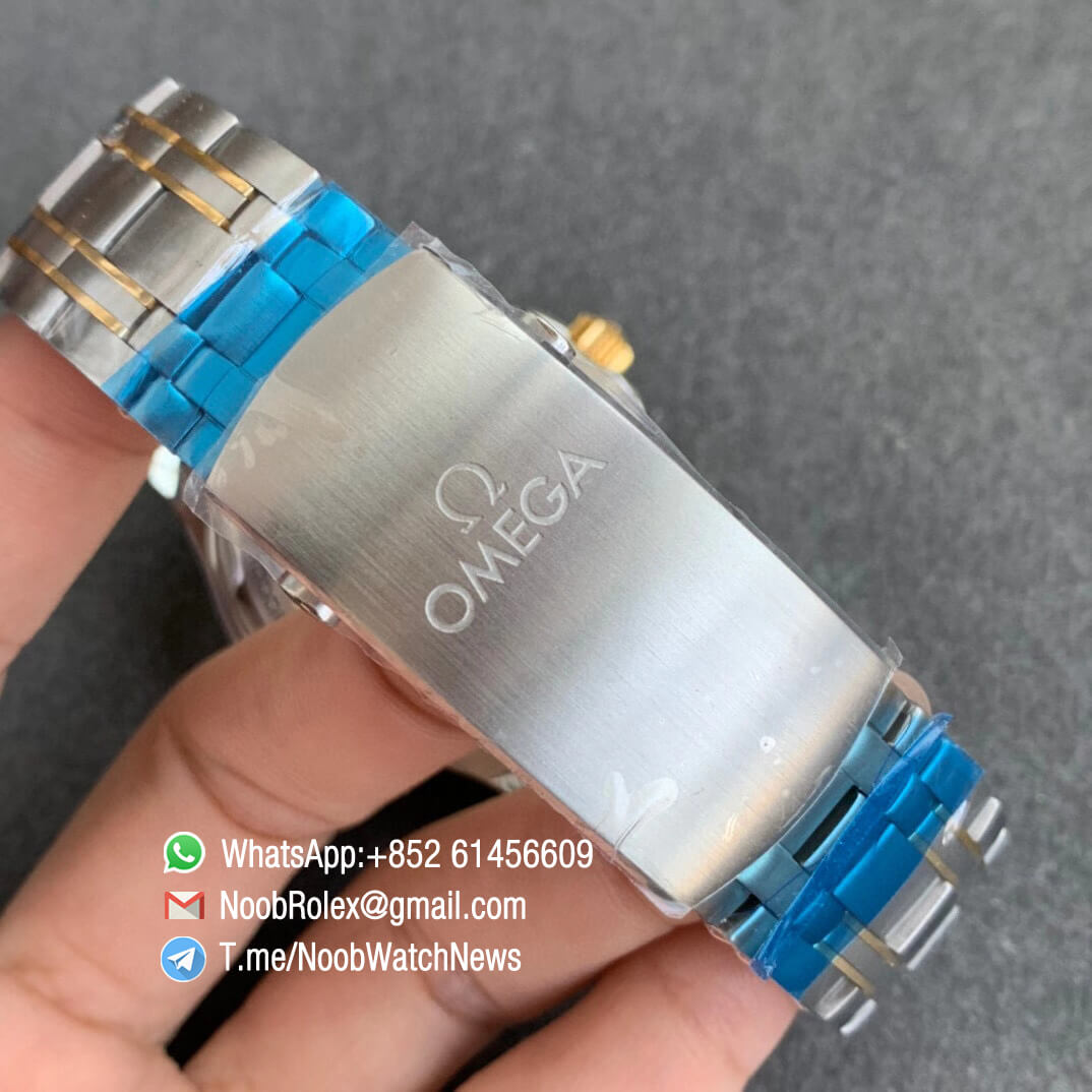 Omega Seamaster Diver 300M Steel Case Blue Wave Texture Dial Two Tone Steel Yellow Gold Plated Blue Ceramic Bezel VSF Best Edition A8800 06