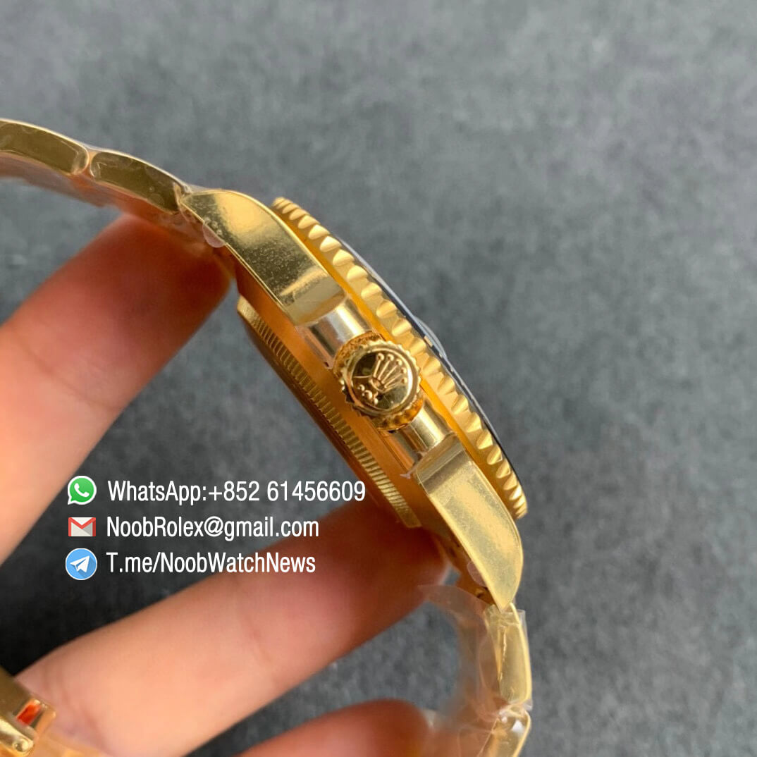Rolex Submariner Date 116613LB Blue Dial Full 18K Yellow Gold Wrapped Case Bracelet A2836 ROF Top Replica Rolexes 04
