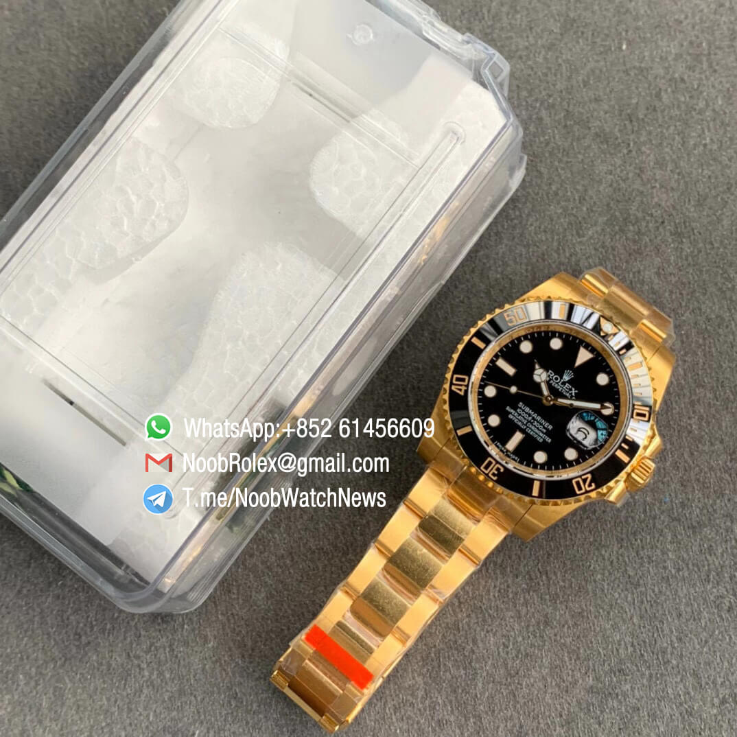 Rolex Submariner Date 116613LN 18K Yellow Gold Full Wrapped on Case Bracelet Black Dial A2836 ROF Top Clone 09