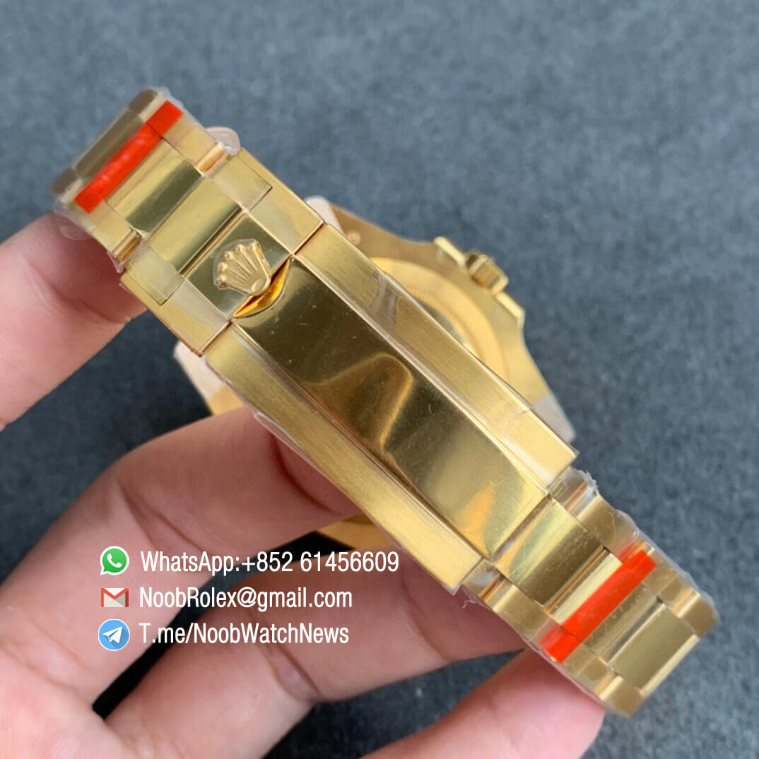 Rolex Submariner Date 116618LV 18K Yellow Gold Wrapped Case Bracelet A2836 ROF Top Clone Rolexes 06