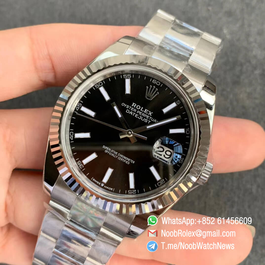 Superclone DateJust 41 126334 Black Dial on 904L Steel Case 904L Steel Oyster Bracelet A2824 ARF V3 03