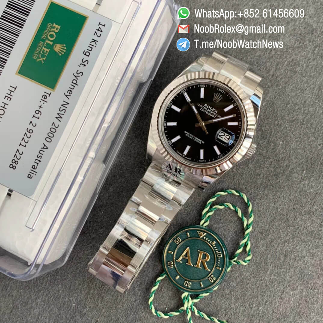 Superclone DateJust 41 126334 Black Dial on 904L Steel Case 904L Steel Oyster Bracelet A2824 ARF V3 09