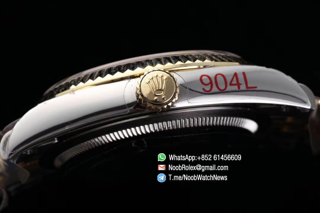 Superclone Datejust 36 Two Tone 14K Yellow Gold Wrapped White Dial with Stick Markers SA3235 Movement Jubilee Bracelet GMF High Quality 04