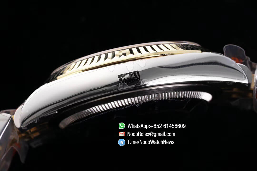 Superclone Datejust 36 Two Tone 14K Yellow Gold Wrapped White Dial with Stick Markers SA3235 Movement Jubilee Bracelet GMF High Quality 05