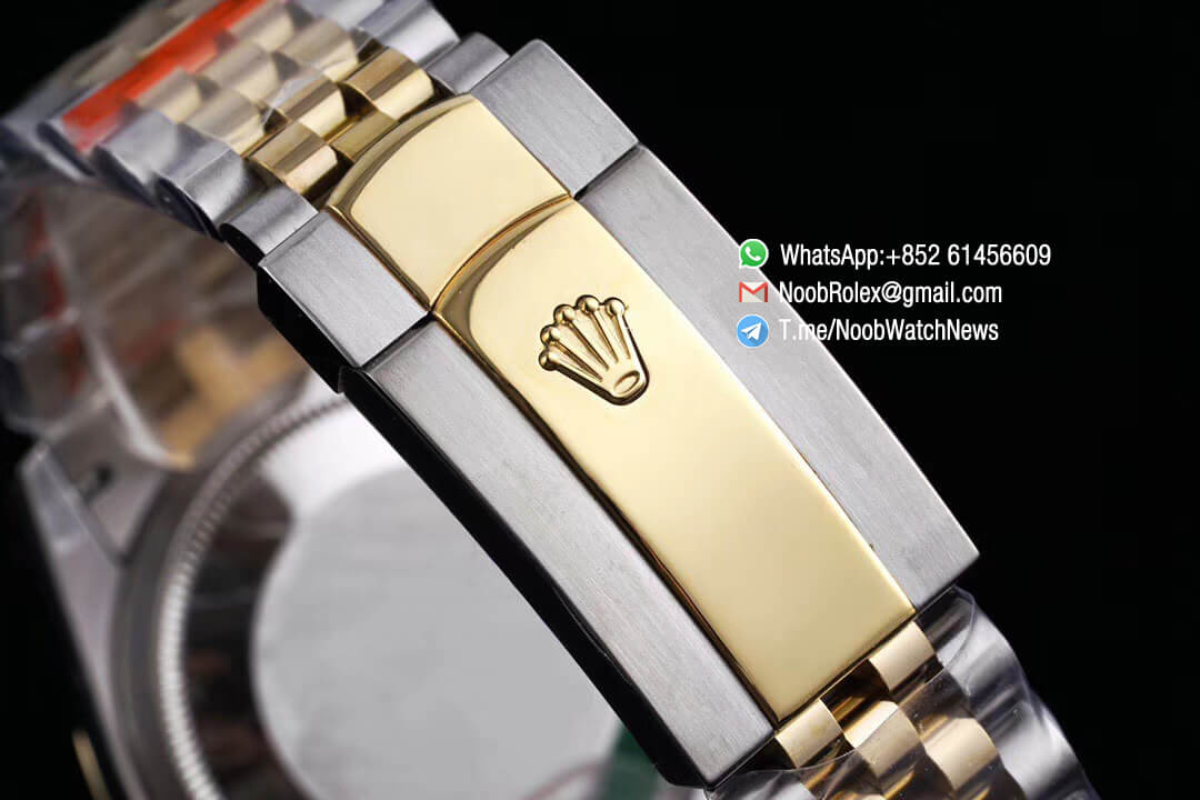 Superclone Datejust 36 Two Tone 14K Yellow Gold Wrapped White Dial with Stick Markers SA3235 Movement Jubilee Bracelet GMF High Quality 06