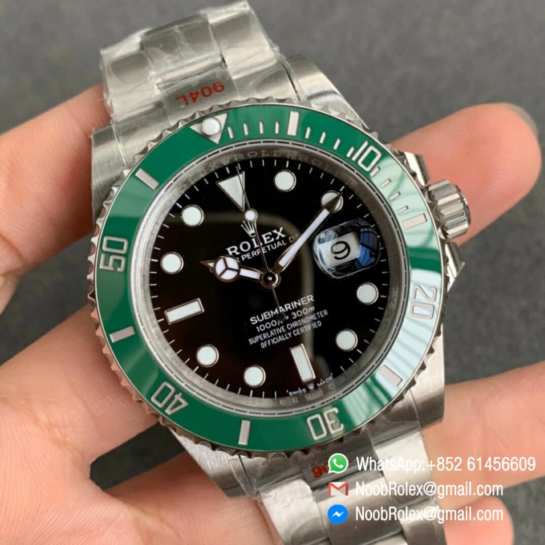 Green Factory 2020 New Submariner 126610LV 41mm Black Dial with Crown Logo at 6 Oclock Green Ceramic Bezel 904L Steel Case A2824 02