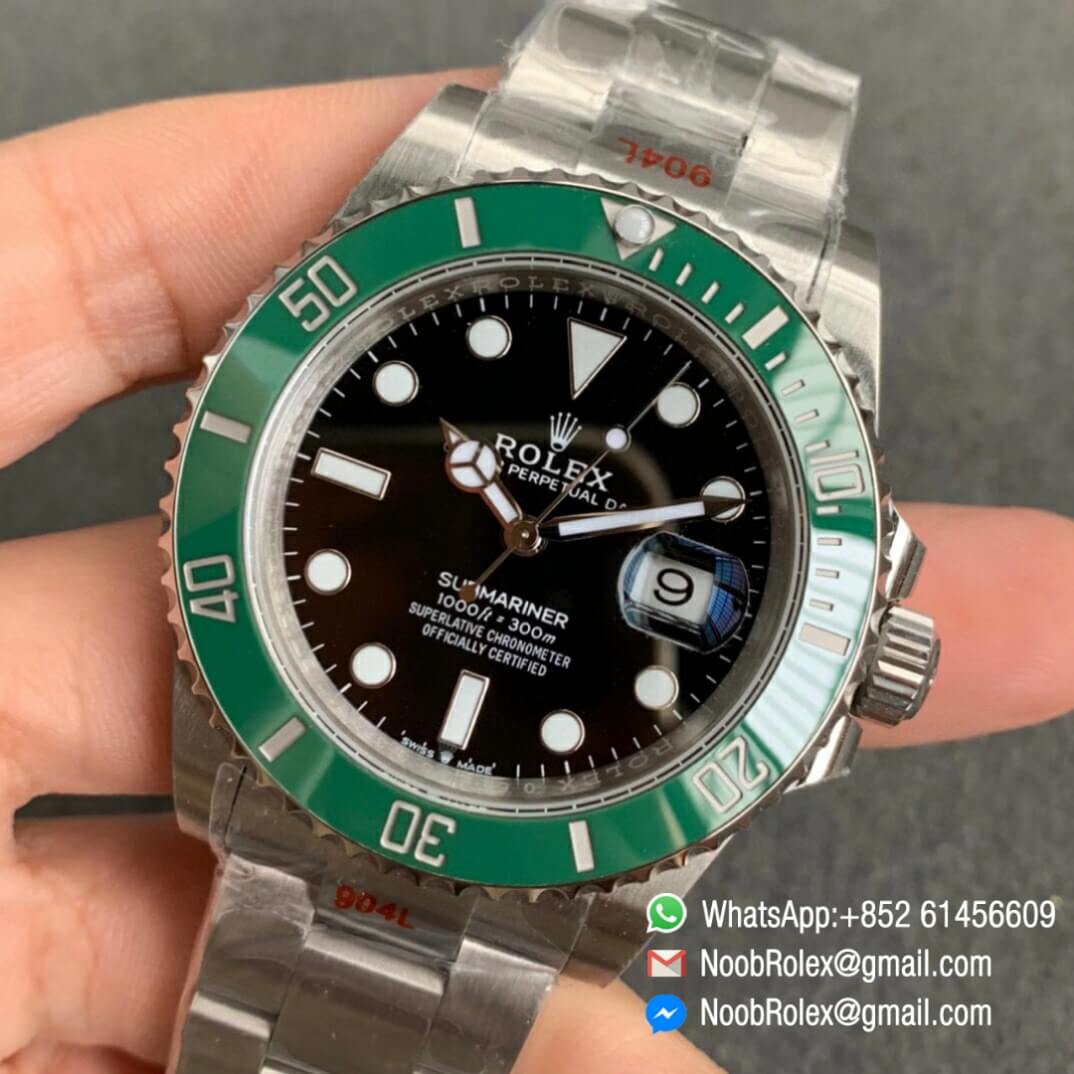 Green Factory 2020 New Submariner 126610LV 41mm Black Dial with Crown Logo at 6 Oclock Green Ceramic Bezel 904L Steel Case A2824 03