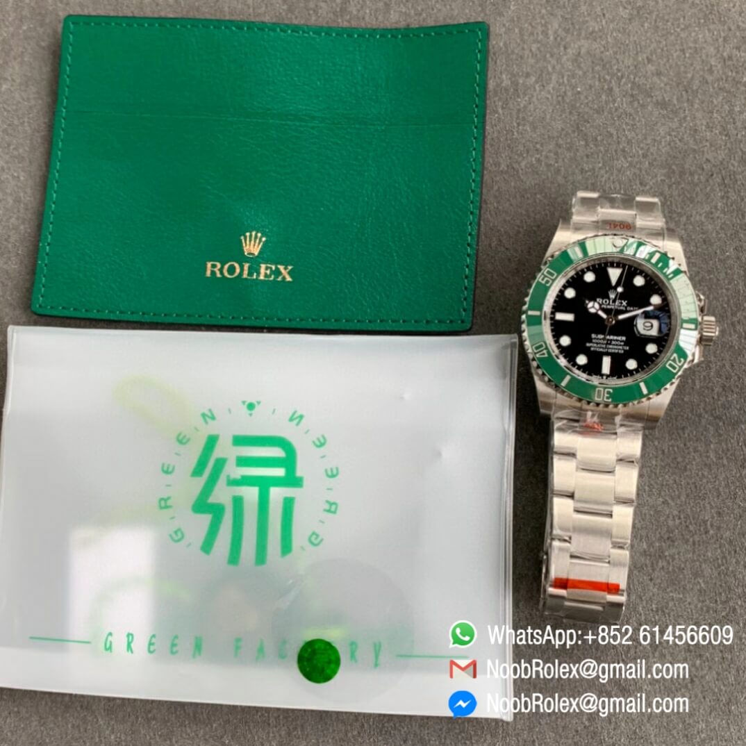 Green Factory 2020 New Submariner 126610LV 41mm Black Dial with Crown Logo at 6 Oclock Green Ceramic Bezel 904L Steel Case A2824 09