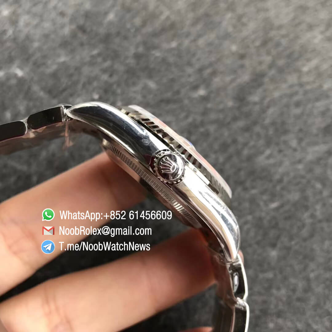 Noob Rolex Time ARF DateJust 126234 36mm Oystersteel Case White Dial with Roman Indexes Fluted Bezel Oyster Bracelet SA3135 Best Quality 04