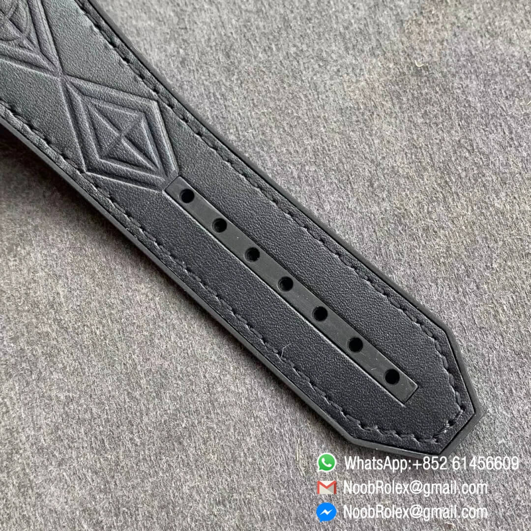 Noob Watch Store HBF Big Bang Unico Sang Bleu DLC Full Black Titanium Case Skeleton Black Dial on Black Gummy Strap Clone HUB1213 07