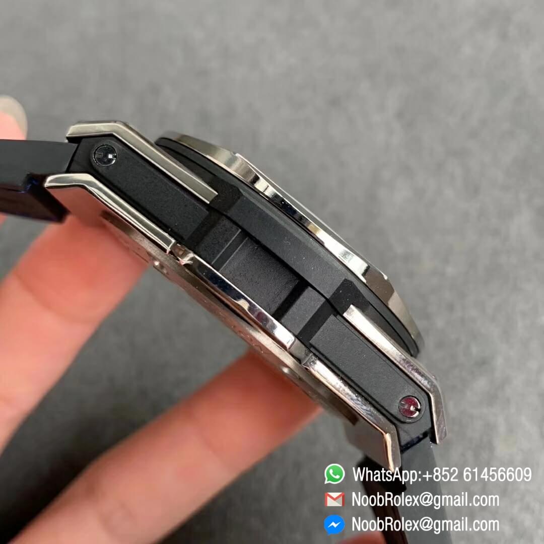 Noob Watch Store HBF Big Bang Unico Sang Bleu Titanium Case Skeleton Blue Dial on Blue Gummy Strap Clone HUB1213 05