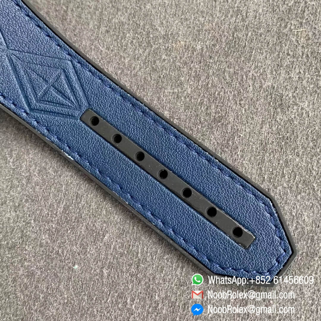 Noob Watch Store HBF Big Bang Unico Sang Bleu Titanium Case Skeleton Blue Dial on Blue Gummy Strap Clone HUB1213 07