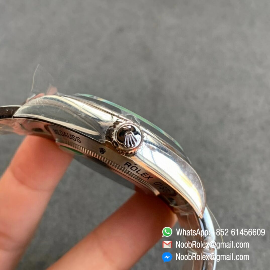 Noob Watch Time ARF Rolex Milgauss 116400GV Green Sapphire Crystal Lightning Seconds Hand 904L Steel Black Dial SH3131 04