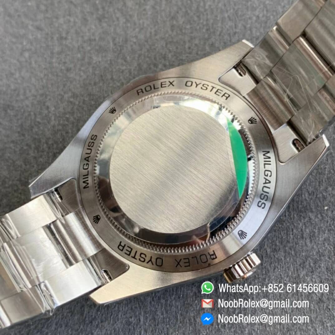 Noob Watch Time ARF Rolex Milgauss 116400GV Green Sapphire Crystal Lightning Seconds Hand 904L Steel Black Dial SH3131 08