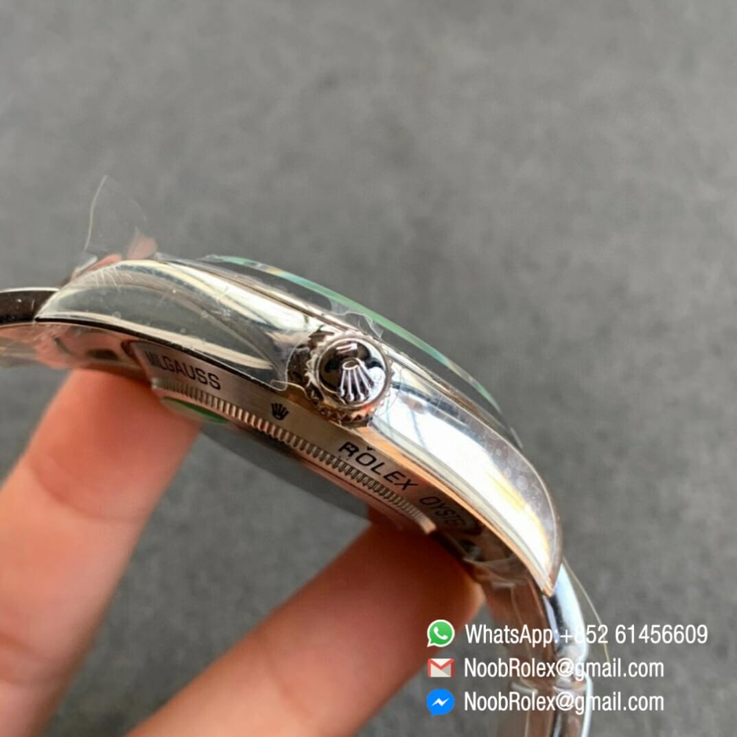 Noob Watch Time ARF Rolex Milgauss 116400GV Green Sapphire Crystal Lightning Seconds Hand 904L Steel Z Blue Dial SH3131 04