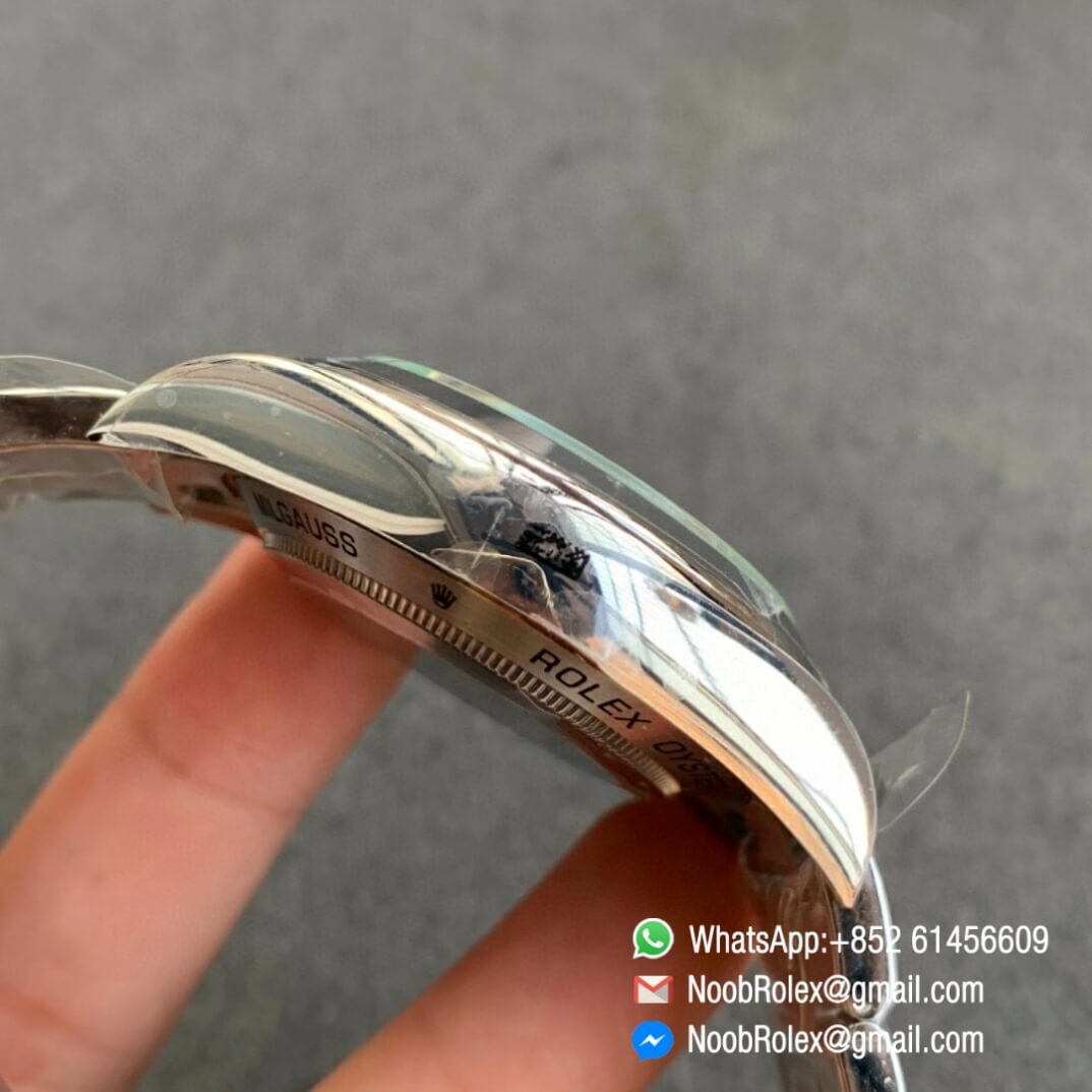 Noob Watch Time ARF Rolex Milgauss 116400GV Green Sapphire Crystal Lightning Seconds Hand 904L Steel Z Blue Dial SH3131 05