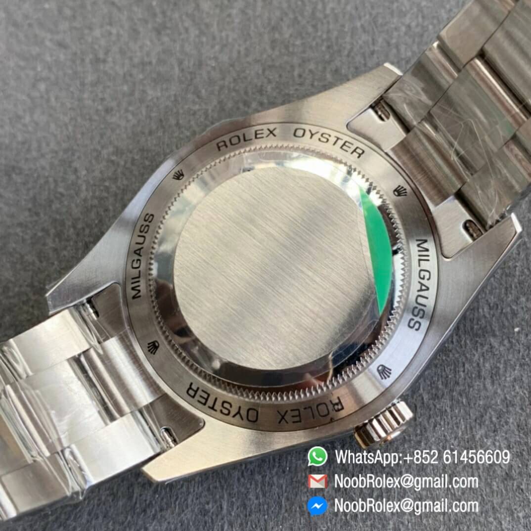 Noob Watch Time ARF Rolex Milgauss 116400GV Green Sapphire Crystal Lightning Seconds Hand 904L Steel Z Blue Dial SH3131 08